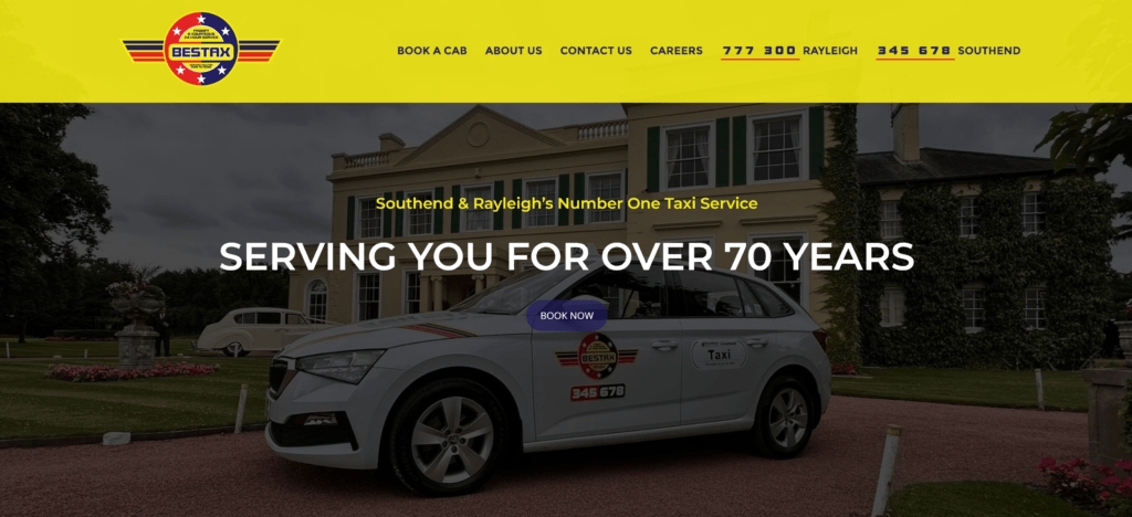 Bestax Taxi Company Desktop Website Wordpress